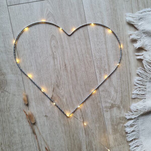 Hartjes lamp zilver - Afbeelding 2